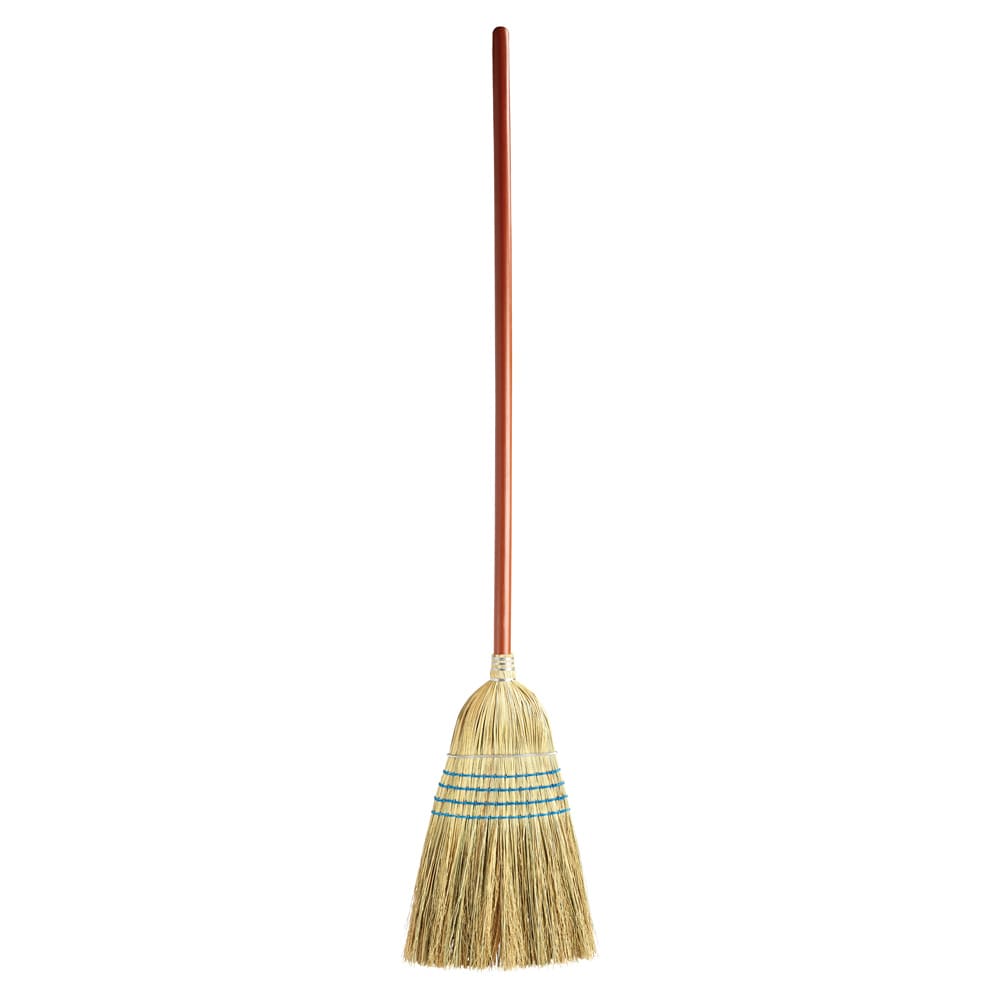 Rubbermaid FG638300BLUE 58"L Warehouse Broom w/ Straight Corn Bristles & Stained Handle