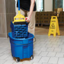 Rubbermaid FG758888BLUE 35 qt WaveBrake Mop Bucket Combo - Side Press Wringer, Plastic, Blue thumbnail 5