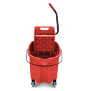 Rubbermaid FG758888RED 35 qt WaveBrake Mop Bucket Combo - Side Press Wringer, Plastic, Red thumbnail 3
