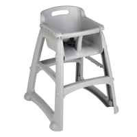 Rubbermaid FG780508BLA 29 3/4" Stackable Plastic High Chair w/ Waist Strap & Casters, Black thumbnail 7