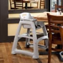 Rubbermaid FG780508PLAT 29 3/4" Stackable Plastic High Chair w/ Waist Strap & Casters, Platinum thumbnail 4