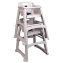 Rubbermaid FG780608PLAT 29 3/4" Stackable Plastic High Chair w/ Waist Strap, Platinum thumbnail 3