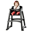 Rubbermaid FG781408BLA 29 3/4" Stackable Plastic High Chair w/ Waist Strap, Black thumbnail 3