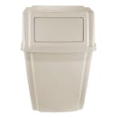 Rubbermaid FG782200BEIG 15 gal Rectangle Slim Trash Can, 19 1/2"L x 11 7/8"W x 32 5/8"H, Beige thumbnail 2