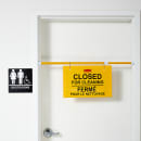 Rubbermaid FG9S1600YEL Site Safety Hanging Sign - Multi-Lingual "Closed for Cleaning" thumbnail 2