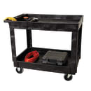 Rubbermaid FG9T6700BLA 2 Level Polymer Utility Cart w/ 500 lb Capacity, Raised Ledges thumbnail 5