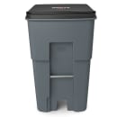 Rubbermaid FG9W2200GRAY 95 gal Utility Wheeled Trash Can - 45 3/5 H x 27 3/10 W x 35 2/5" L, Gray thumbnail 2