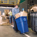 Rubbermaid FG9W2773BLUE 50 gal Multiple Material Recycle Bin - Indoor/Outdoor, Wheels thumbnail 2