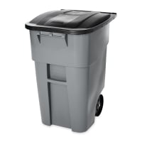 Rubbermaid FG9W2773BLUE 50 gal Multiple Material Recycle Bin - Indoor/Outdoor, Wheels thumbnail 3