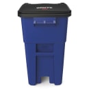 Rubbermaid FG9W2700BLUE 50 gal Utility Wheeled Trash Can - 36 1/2"H x 23 2/5"W x 28 1/2"L, Blue thumbnail 2