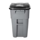 Rubbermaid FG9W2700GRAY 50 gal Multiple Material Recycle Bin - Indoor/Outdoor, Wheels thumbnail 2