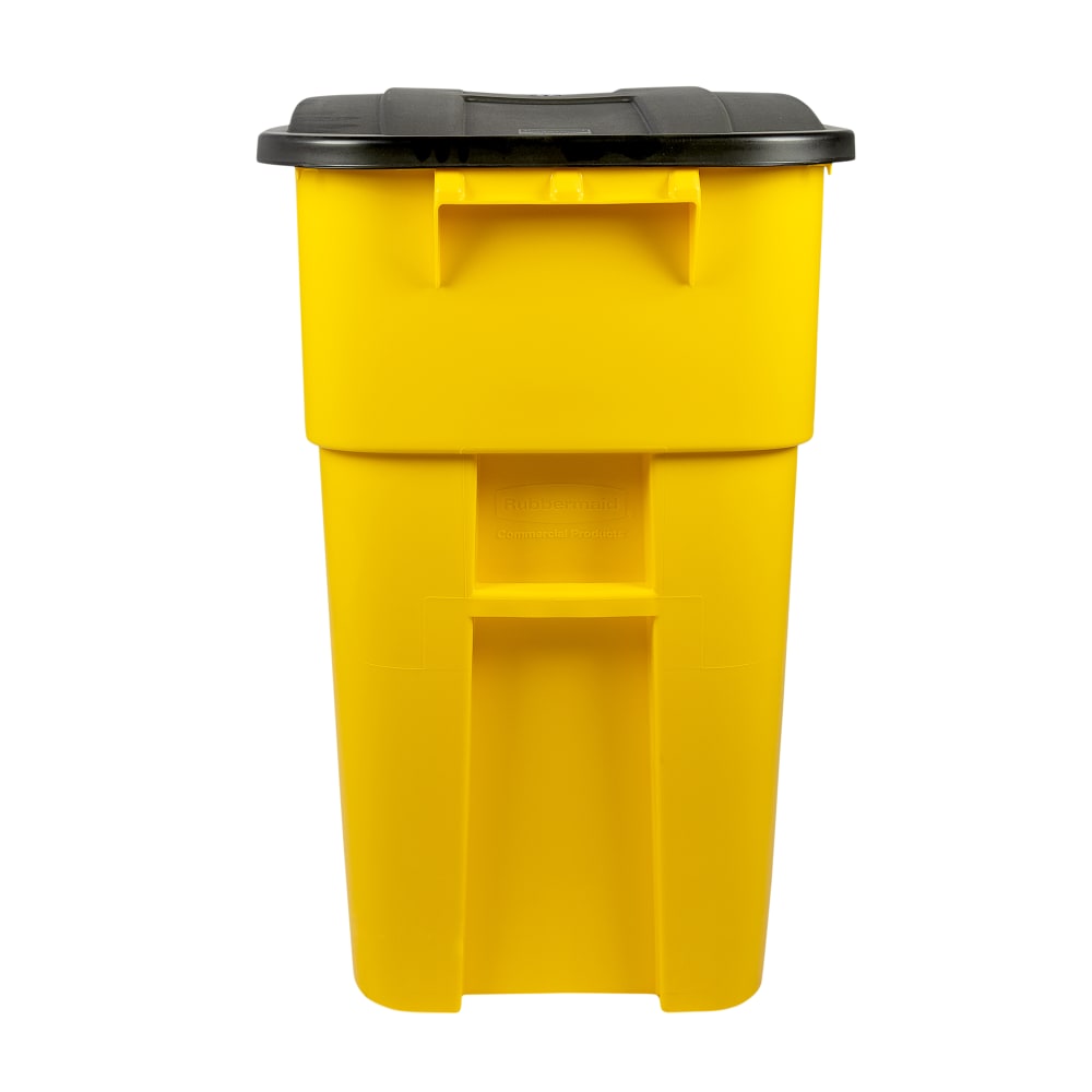 Rubbermaid FG9W2700YEL 50-gal Multiple Material Recycle Bin - Indoor/Outdoor, Wheels