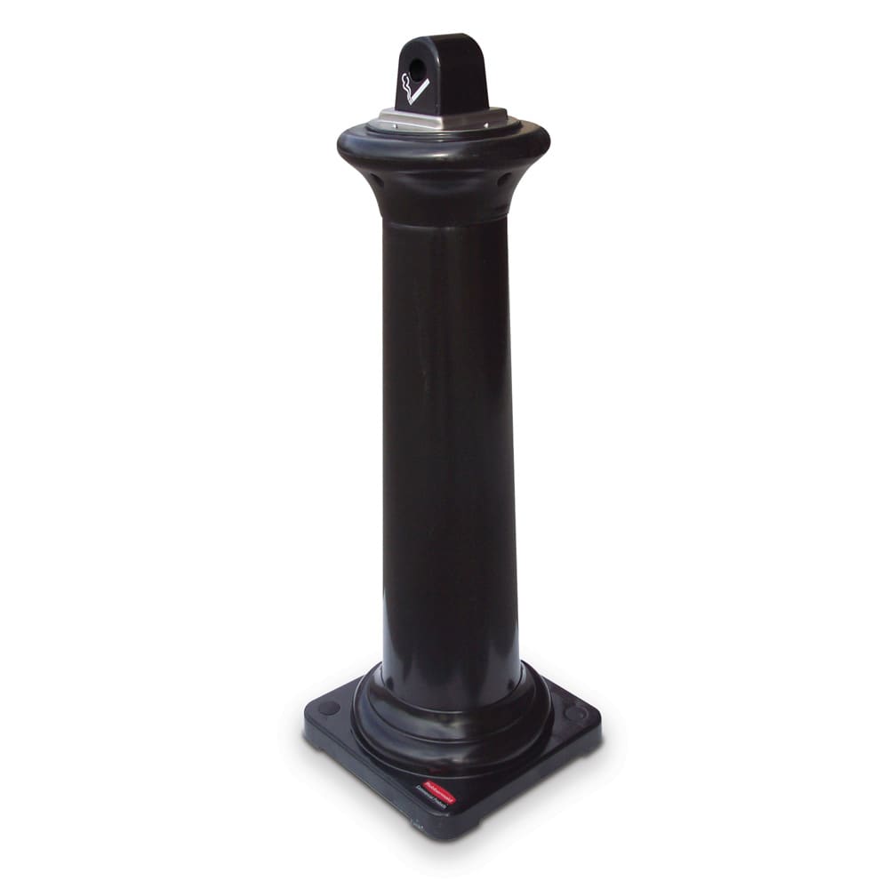 Rubbermaid FG9W3000BLA Pole Cigarette Receptacle - Snuff Plate