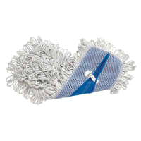 Rubbermaid FGA41206WH00 Web Foot® Signature Series Finish Mop - Looped-End, 1" Headband, 4 Ply Synthetic Yarn, White/Blue thumbnail 3