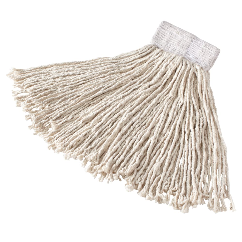 Rubbermaid FGD11306WH00 Large Super Stitch® Wet Mop Head - 4 Ply Cotton, 1" Headband, White