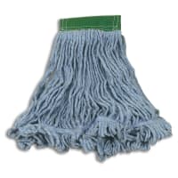 Rubbermaid FGD25206GR00 Medium Super Stitch® Mop Head - 4 Ply Cotton/Synthetic Blend, 5" Headband, Green thumbnail 2