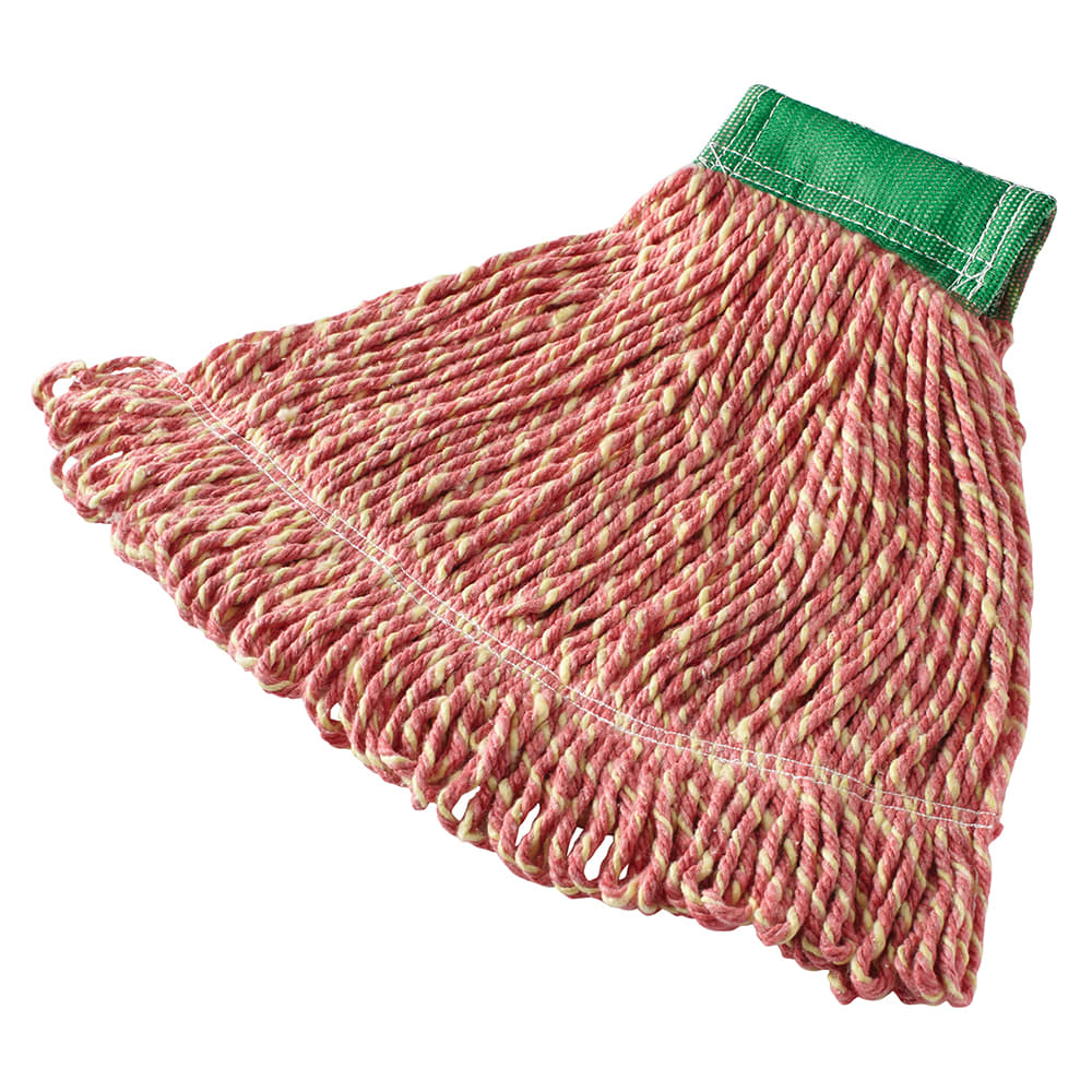 Rubbermaid FGD25206RD00 Medium Super Stitch® Mop Head - 4 Ply Cotton/Synthetic Blend, 5" Headband, Red