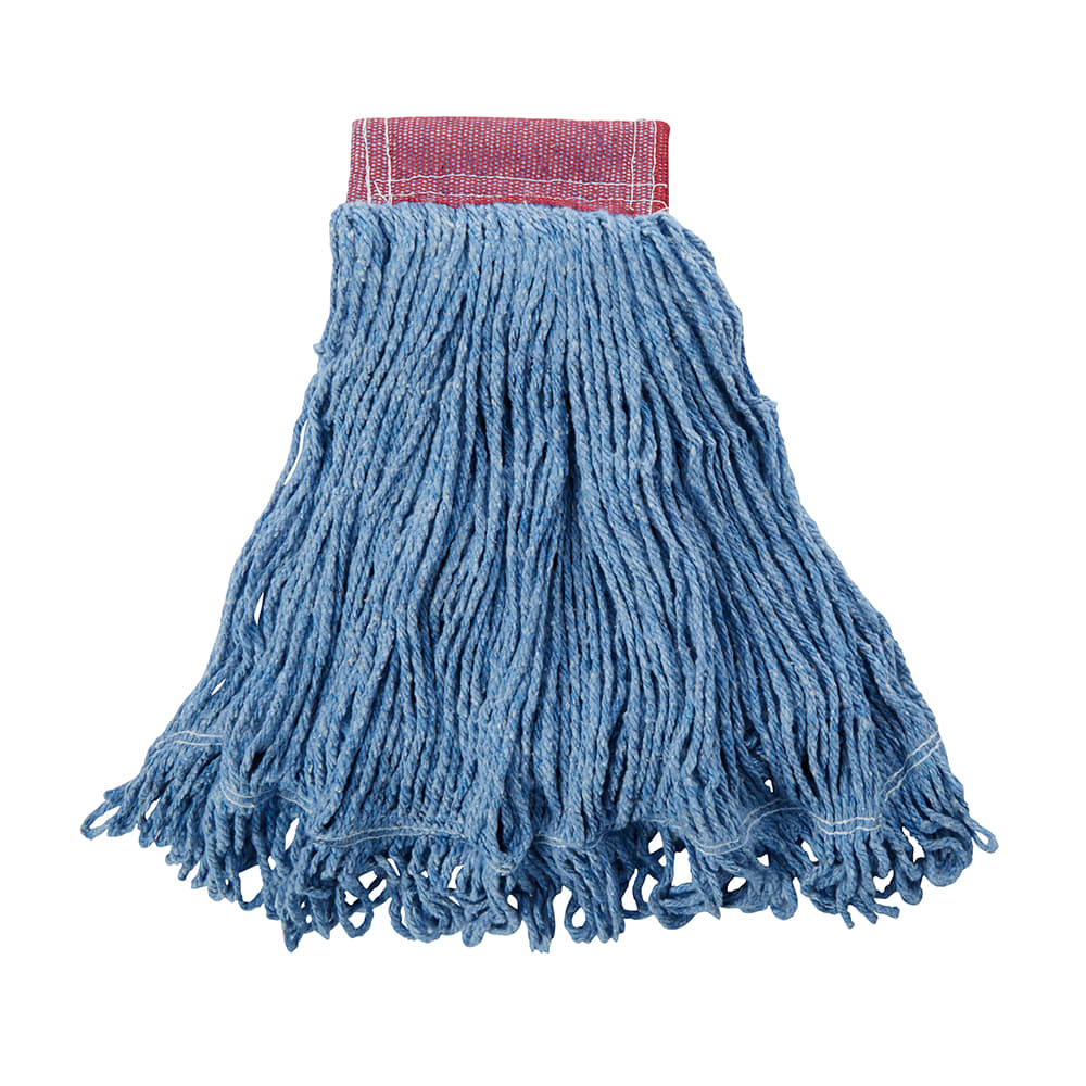 Rubbermaid FGD25306BL00 Large Super Stitch® Mop Head - 4 Ply Cotton/Synthetic Blend, 5" Headband, Blue
