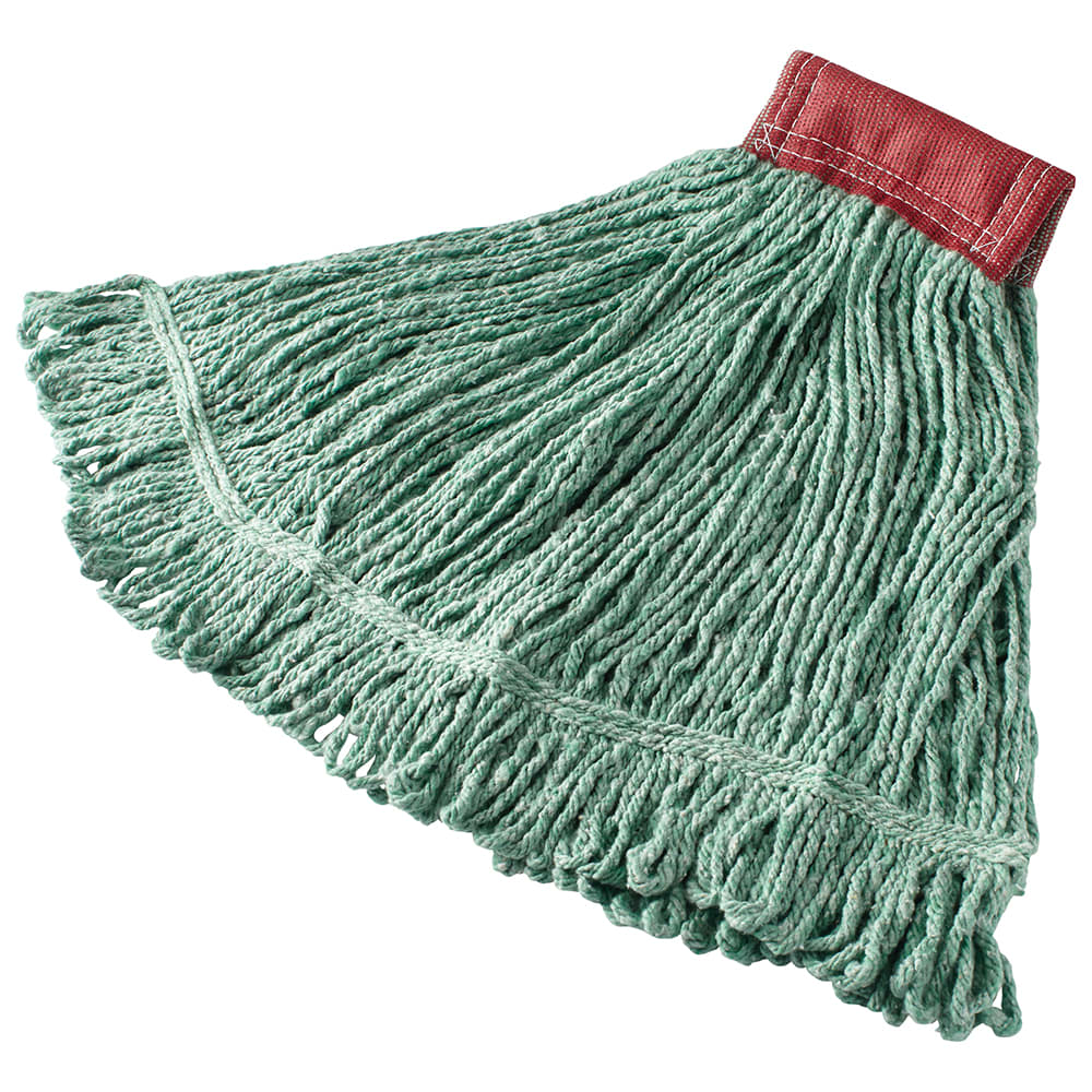 Rubbermaid FGD25306GR00 Large Super Stitch® Mop Head - 4 Ply Cotton/Synthetic Blend, 5" Headband, Green