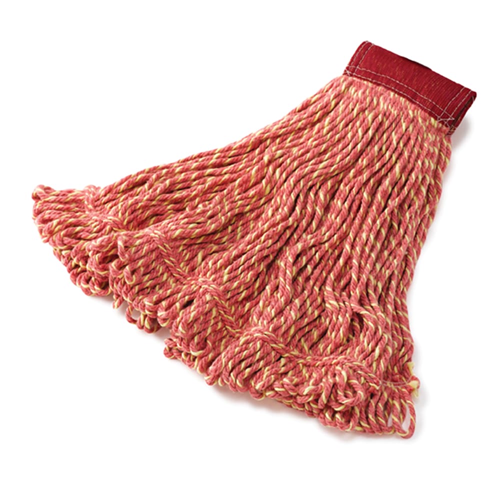 Rubbermaid FGD25306RD00 Large Super Stitch® Mop Head - 4 Ply Cotton/Synthetic Blend, 5" Headband, Red