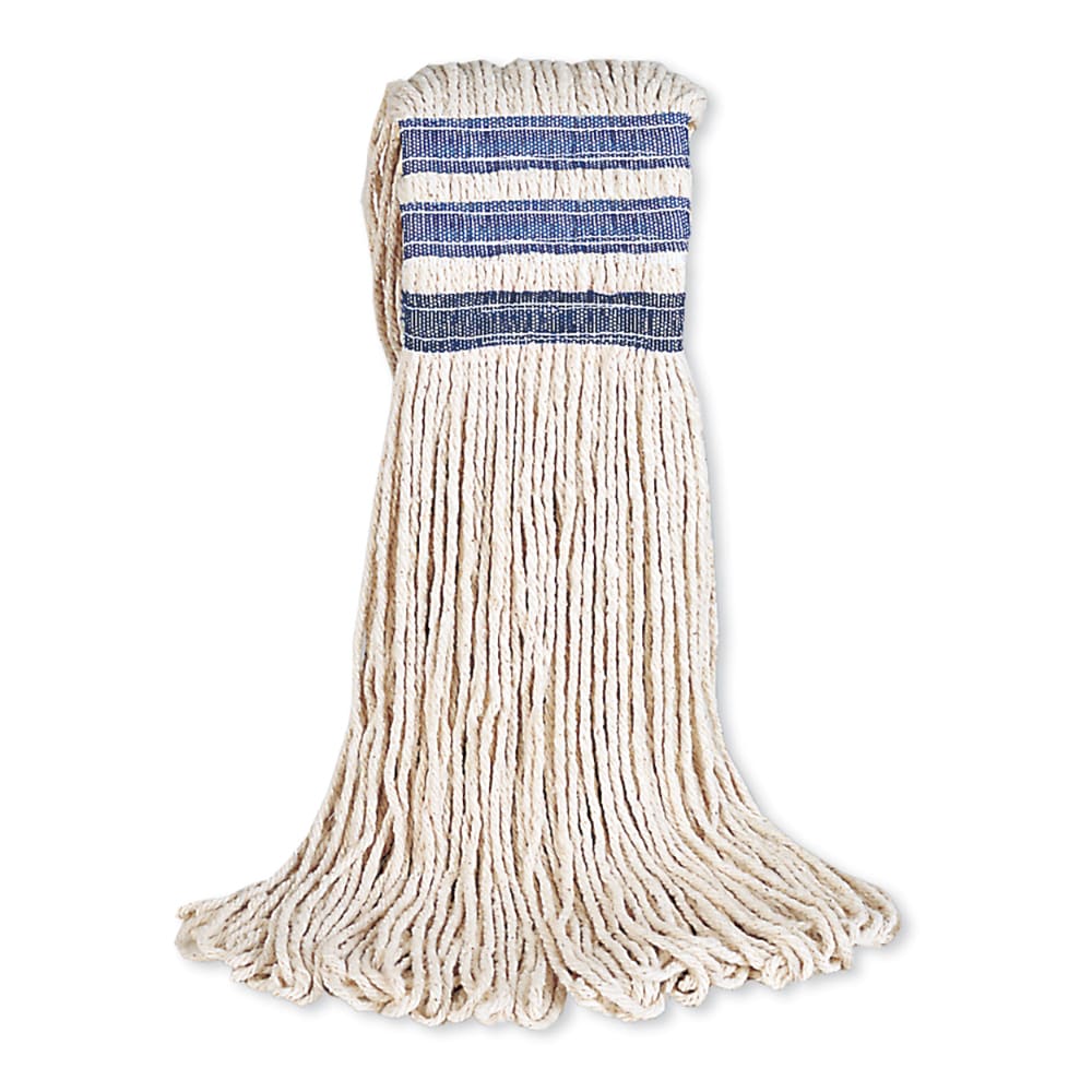 Rubbermaid FGE13800WH00 24 oz Mop Head - Universal Headband, Looped End, Cotton, White