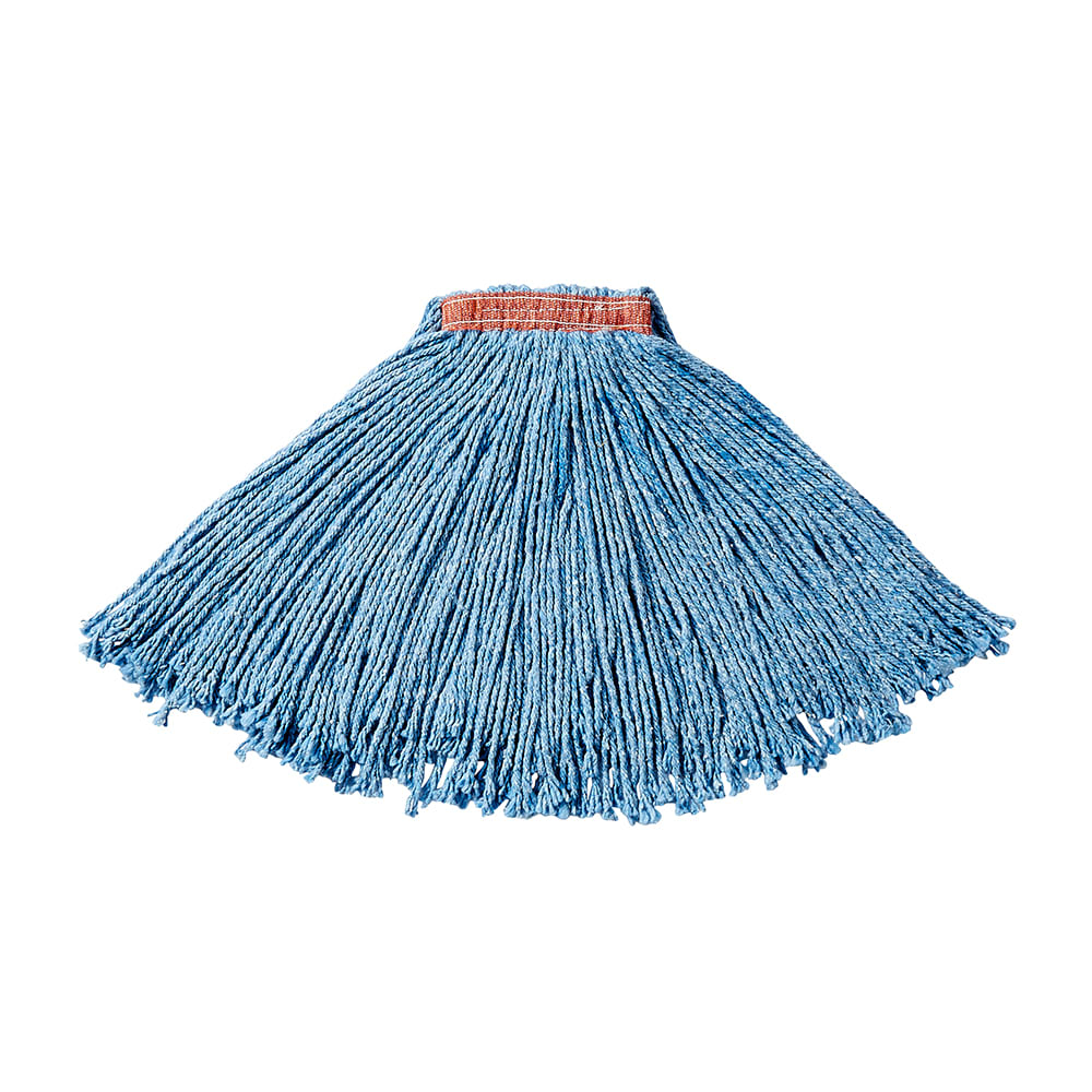 Rubbermaid FGF51600BL00 16 oz Premium Mop Head - 1" Headband, 4 Ply Cotton/Rayon/Synthetic Blend, Blue