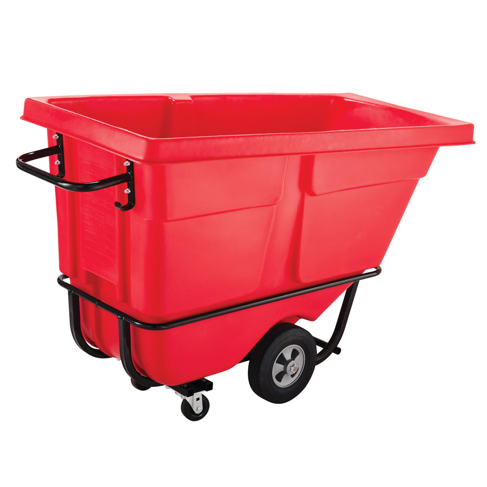 Rubbermaid FG131500RED 1 cu yd Trash Cart w/ 1250 lb Capacity, Red