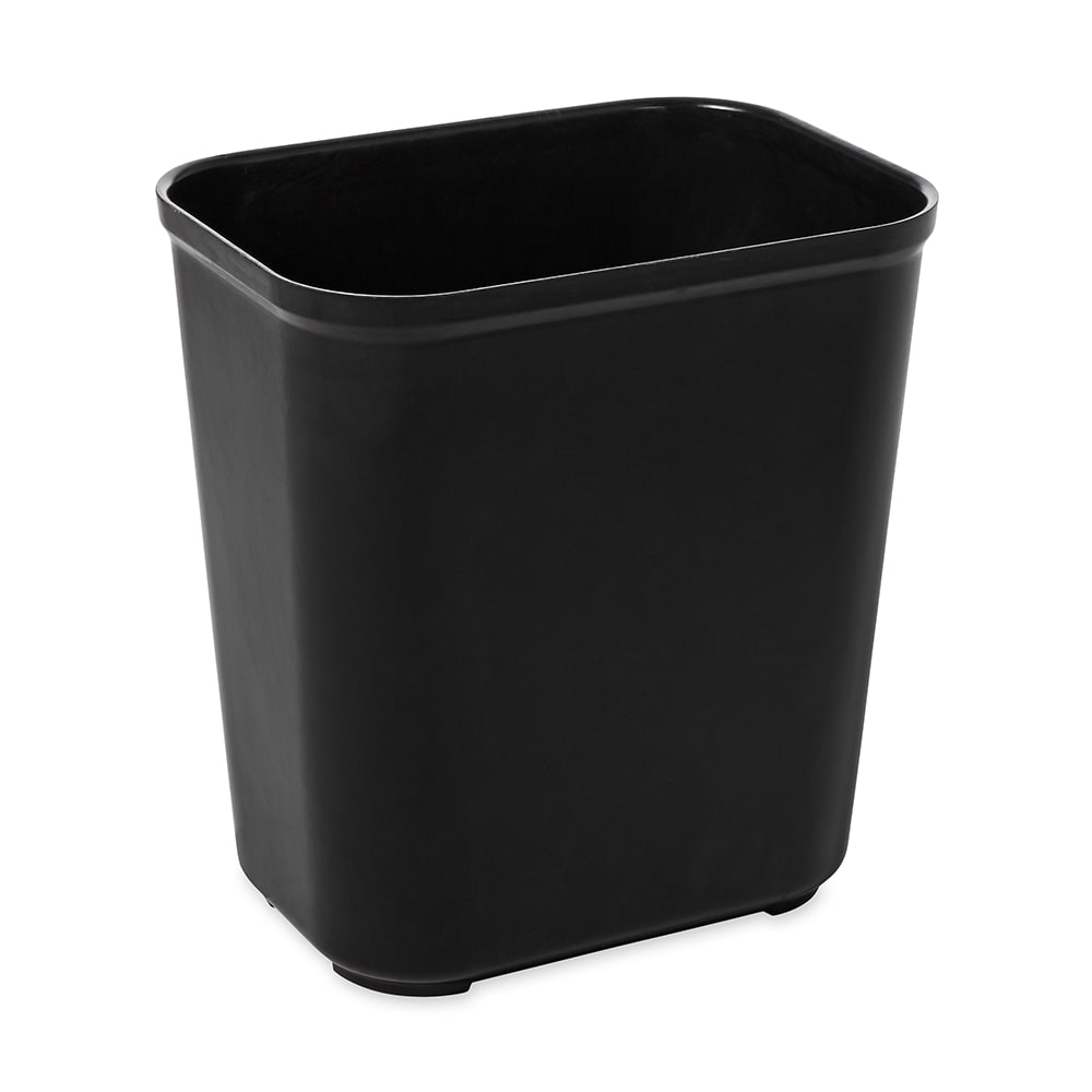 Rubbermaid FG254300BLA 28 qt Rectangle Waste Basket - Plastic, Black