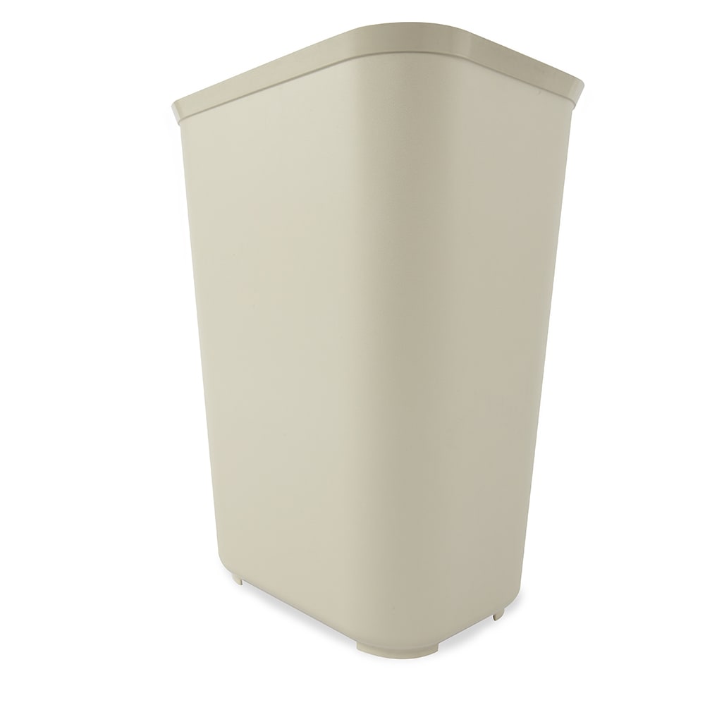 Rubbermaid FG254400BEIG 40 qt Rectangle Waste Basket - Plastic, Beige