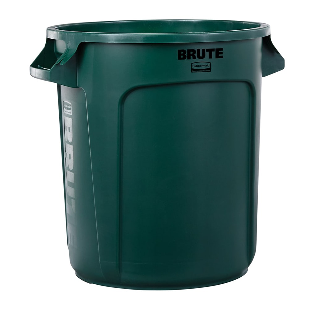 Rubbermaid FG261000DGRN 10 gallon Brute Trash Can - Plastic, Round