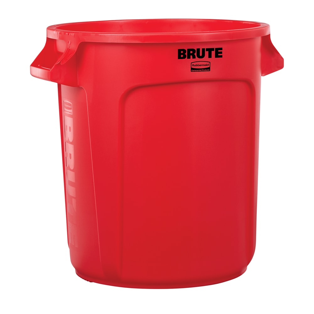 Rubbermaid FG261000RED 10 gallon Brute Trash Can - Plastic, Round