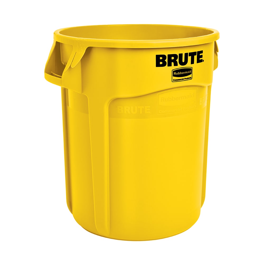 Rubbermaid FG261000YEL 10 gallon Brute Trash Can - Plastic, Round