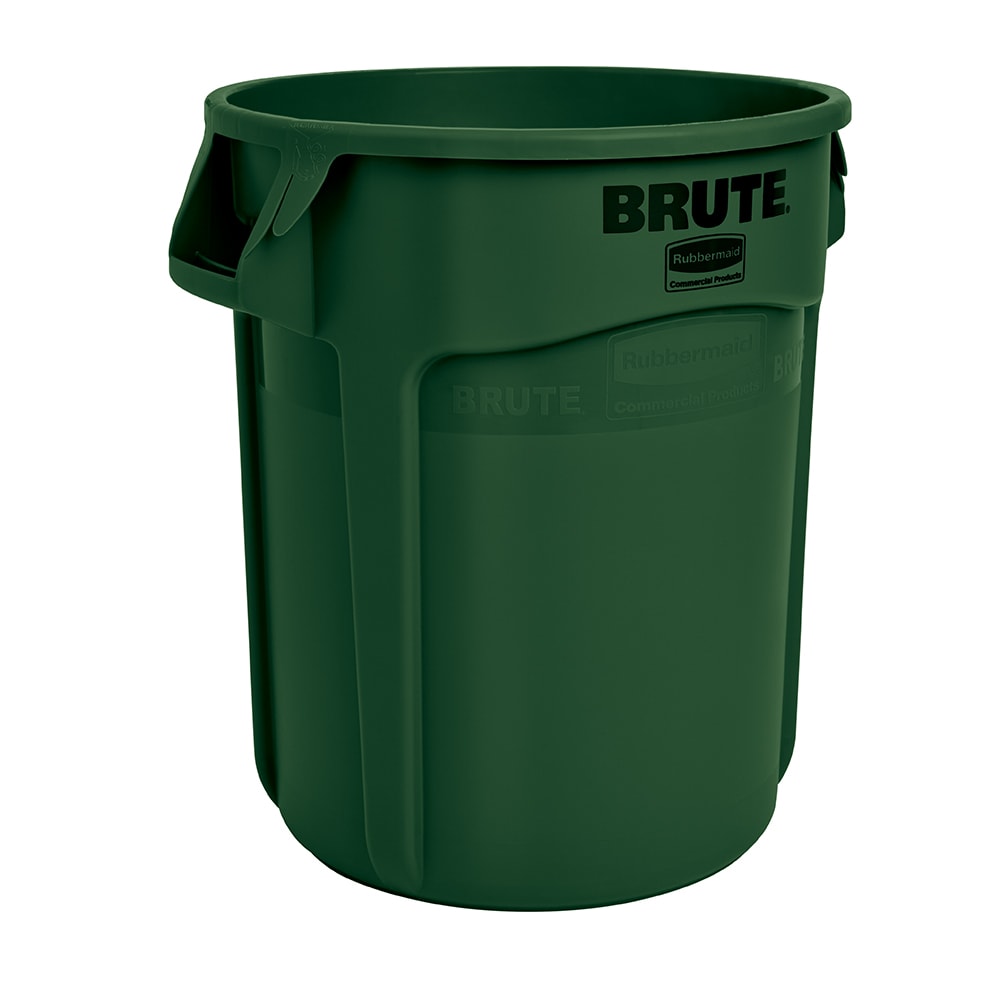 Rubbermaid FG262000DGRN 20 gallon Brute Trash Can - Plastic, Round