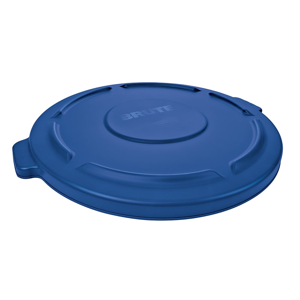 Rubbermaid FG263100BLUE Round Flat Top Trash Can Lid - Plastic, Blue