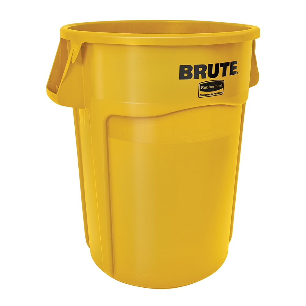 Rubbermaid FG265500YEL 55 gallon Brute Trash Can - Plastic, Round