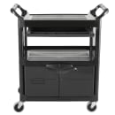 Rubbermaid FG345700BLA 3 Level Polymer Utility Cart w/ 200 lb Capacity, Raised Ledges thumbnail 2