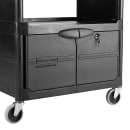 Rubbermaid FG345700BLA 3 Level Polymer Utility Cart w/ 200 lb Capacity, Raised Ledges thumbnail 6