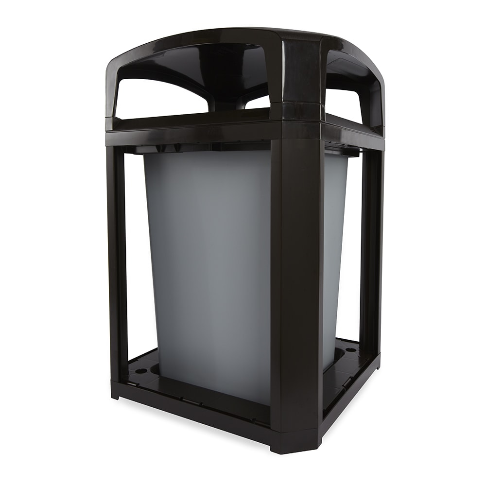 Rubbermaid FG397000 BLA 35 gal Landmark Series Container - 26x26x40" Dome Top Frame, Black
