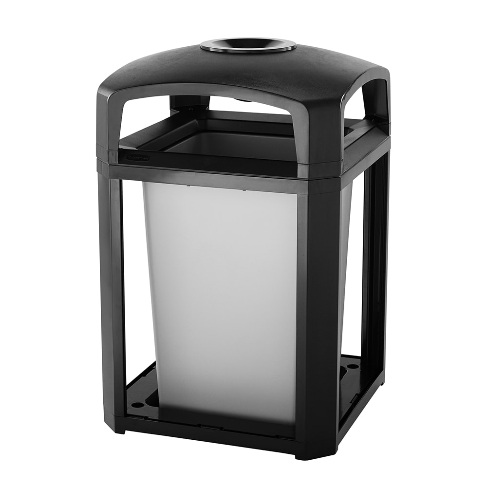 Rubbermaid FG397001 BLA 35 gal Landmark Series Container - 26x26x40" Dome Top Frame, Ashtray, Black