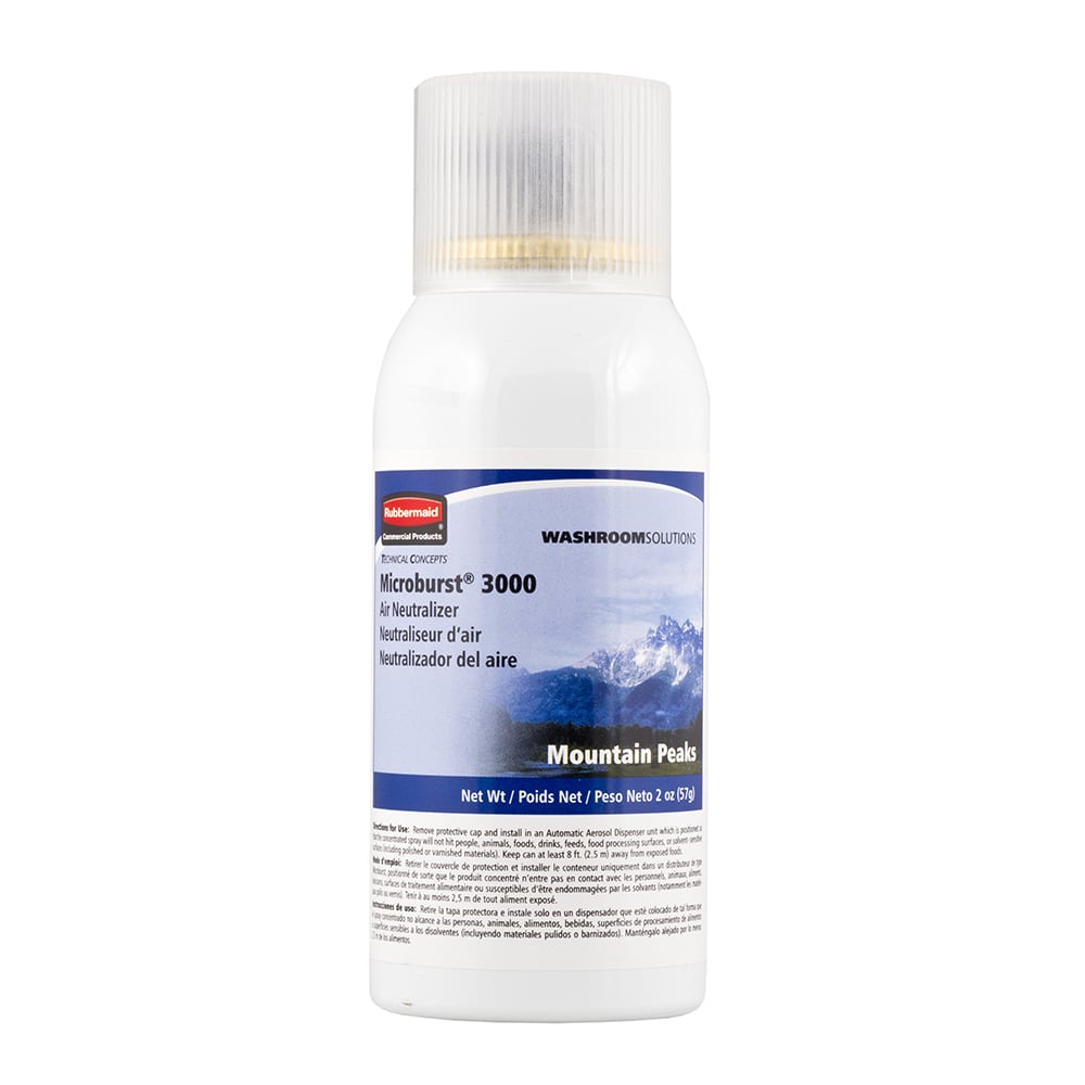 Rubbermaid FG4012571 2 oz Microburst® 3000 Aerosol Air Neutralizer Refill, Mountain Peaks