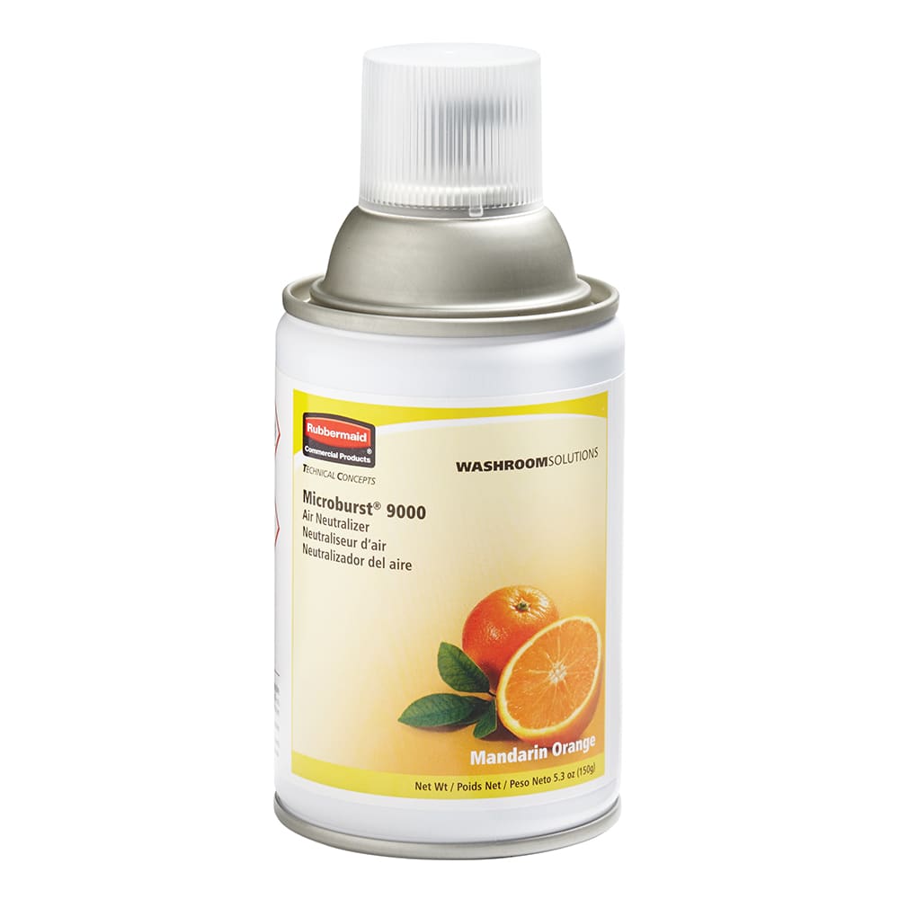 Rubbermaid FG402093 5 1/4 oz Microburst® 9000 Aerosol Air Neutralizer Refill, Mandarin Orange