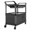 Rubbermaid FG409400 GRAY 3 Level Polymer Utility Cart w/ 300 lb Capacity, Raised Ledges thumbnail 3