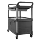 Rubbermaid FG409400 GRAY 3 Level Polymer Utility Cart w/ 300 lb Capacity, Raised Ledges thumbnail 4