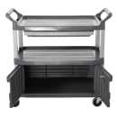 Rubbermaid FG409400 GRAY 3 Level Polymer Utility Cart w/ 300 lb Capacity, Raised Ledges thumbnail 5