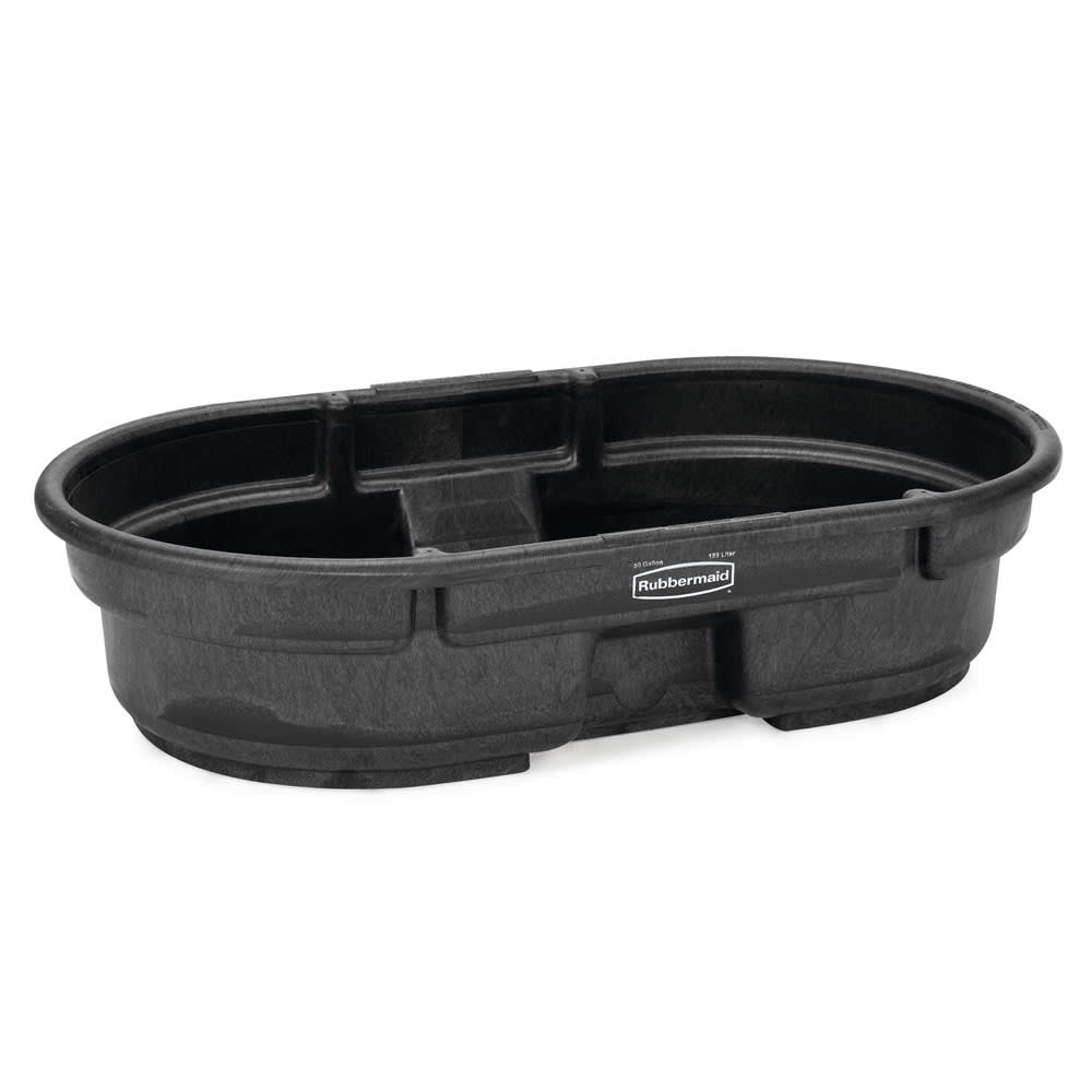 Rubbermaid FG424300 BLA 50 gal Stock Tank - Oval, Structural Foam