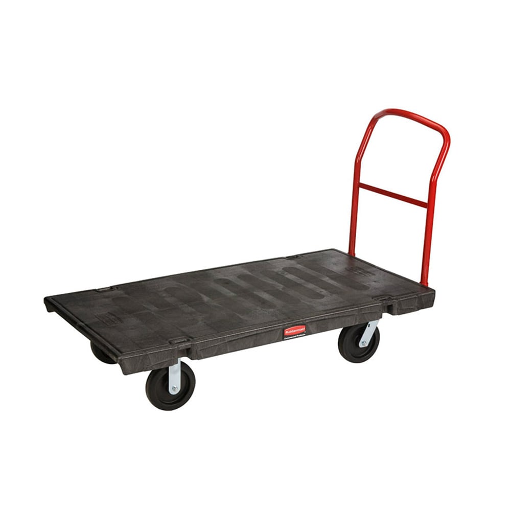 Rubbermaid FG446600BLA 2000 lb Platform Truck w/ Tie Downs, 60"L x 30"W