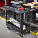 Rubbermaid FG450089BLA 2-Level Polymer Utility Cart w/ 500-lb Capacity, Raised Ledges thumbnail 3