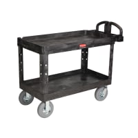 Rubbermaid FG452500 BLA 2 Level Polymer Utility Cart w/ 500 lb Capacity, Flat Ledges thumbnail 9