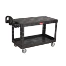 Rubbermaid FG454500BLA 2 Level Polymer Utility Cart -  54"L x 25-1/4"W x 36"H, Structural Foam, Black thumbnail 2
