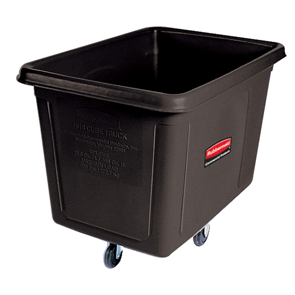 Rubbermaid FG460800 BLA Trash Cart w/ 300 lb Capacity, Black